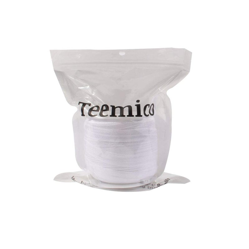 Teemico 50 Yards Elastic Foldover Ribbon Stretch Fold Over FOE Elastics for Hair Ties Headbands Making (5/8 inch Width, White) - Image 4